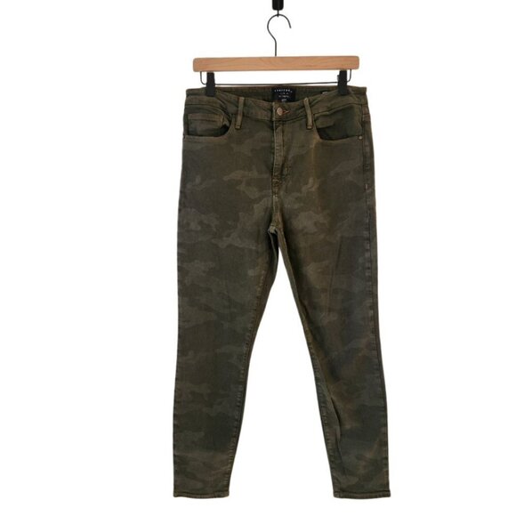 Sanctuary Denim Social Ankle Skinny Standard Rise Green Camo Jeans Size 30/10 - Picture 1 of 7